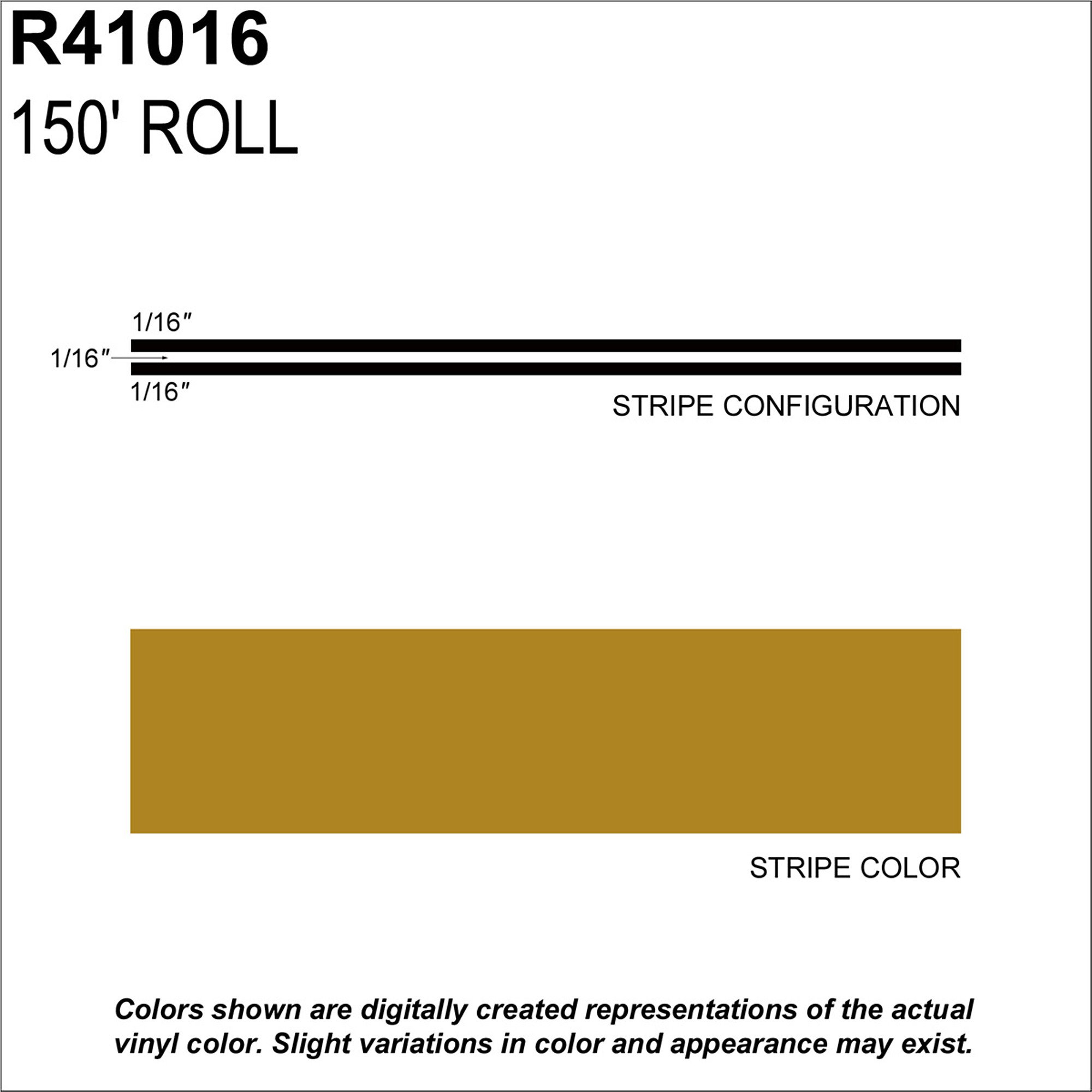Sharpline Converting Inc. High Performance Outdoor Vinyl Tape — 3/16in. x 150ft., Gold Metallic, Model# SHR41016